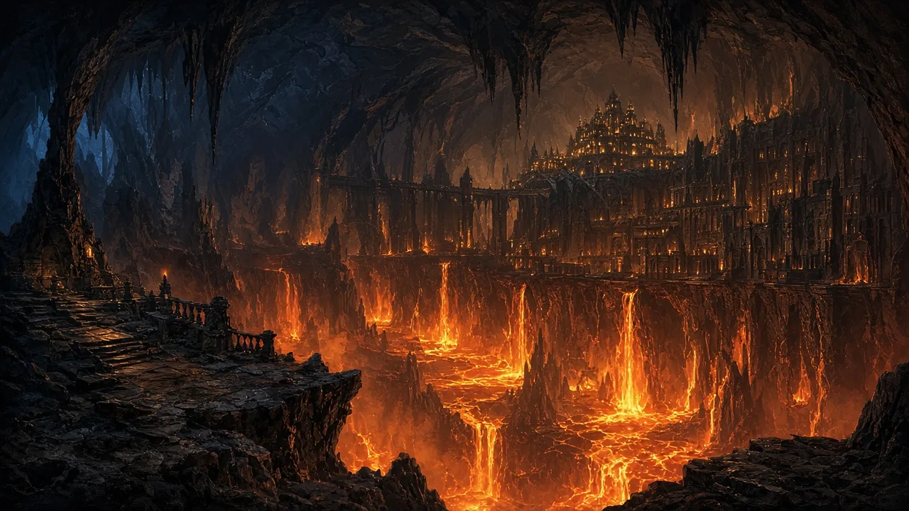 Original painted artwork evoking Ragefire Chasm
