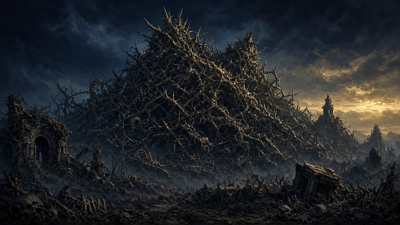 Original painted artwork evoking Razorfen Downs