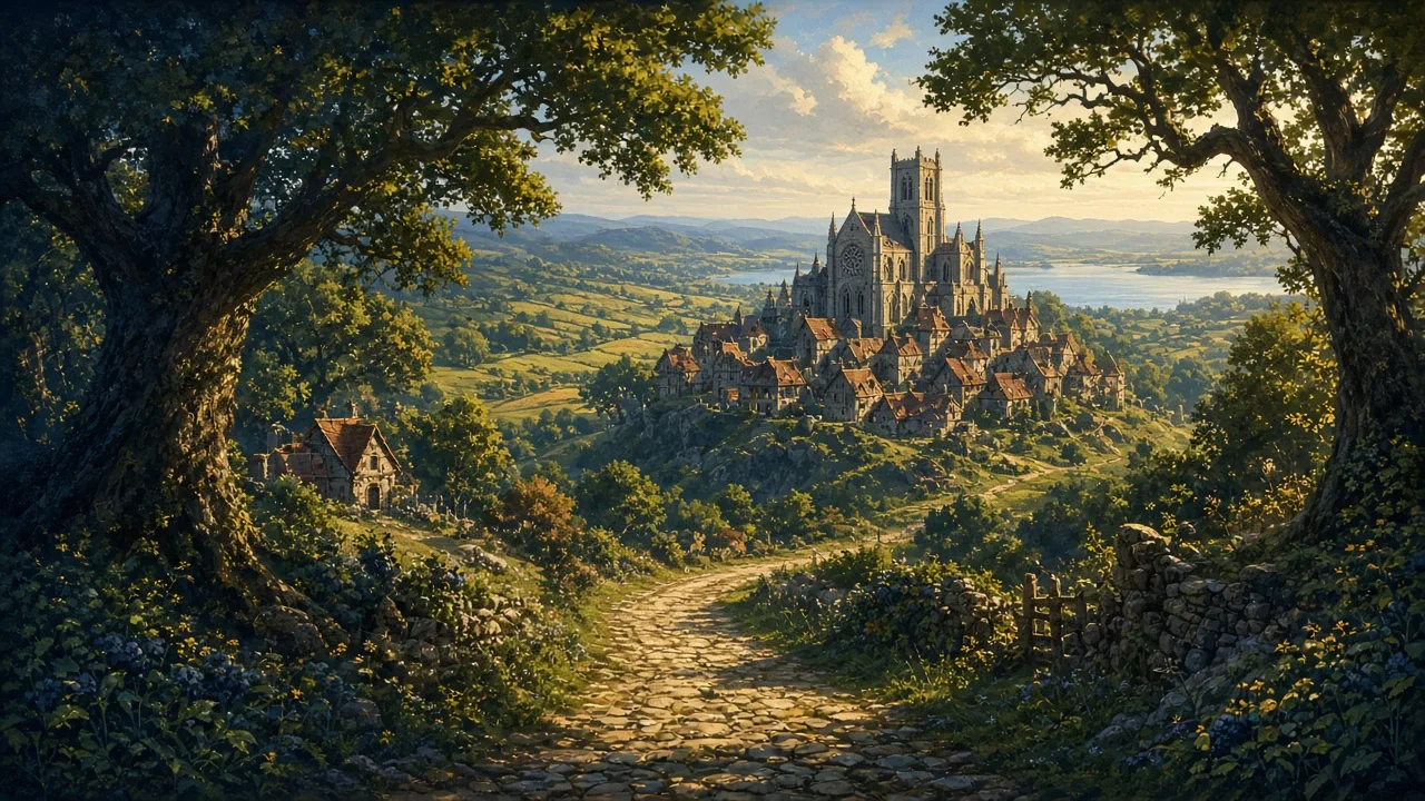 Original painted artwork evoking Elwynn Forest