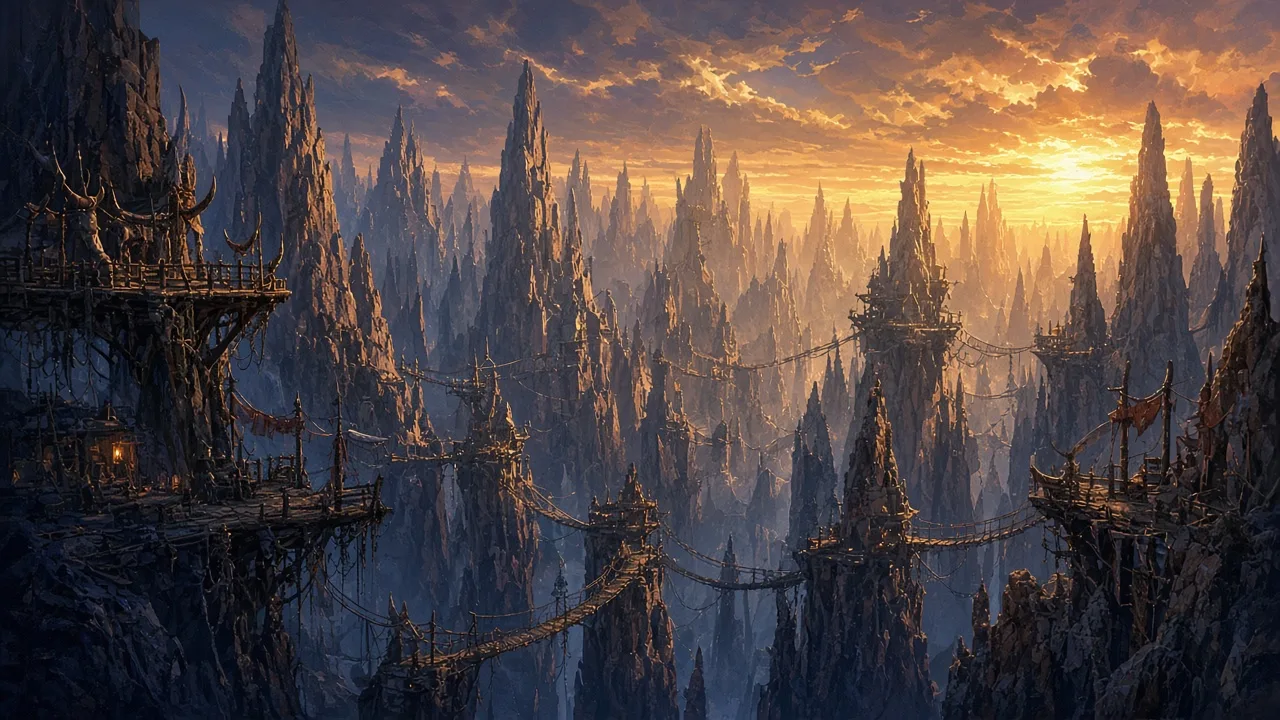 Original painted artwork evoking Thousand Needles