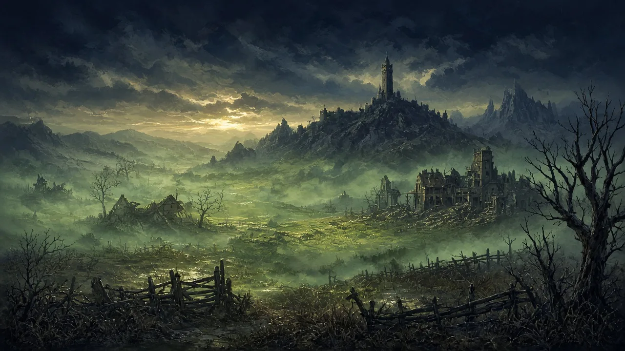 Original painted artwork evoking Western Plaguelands