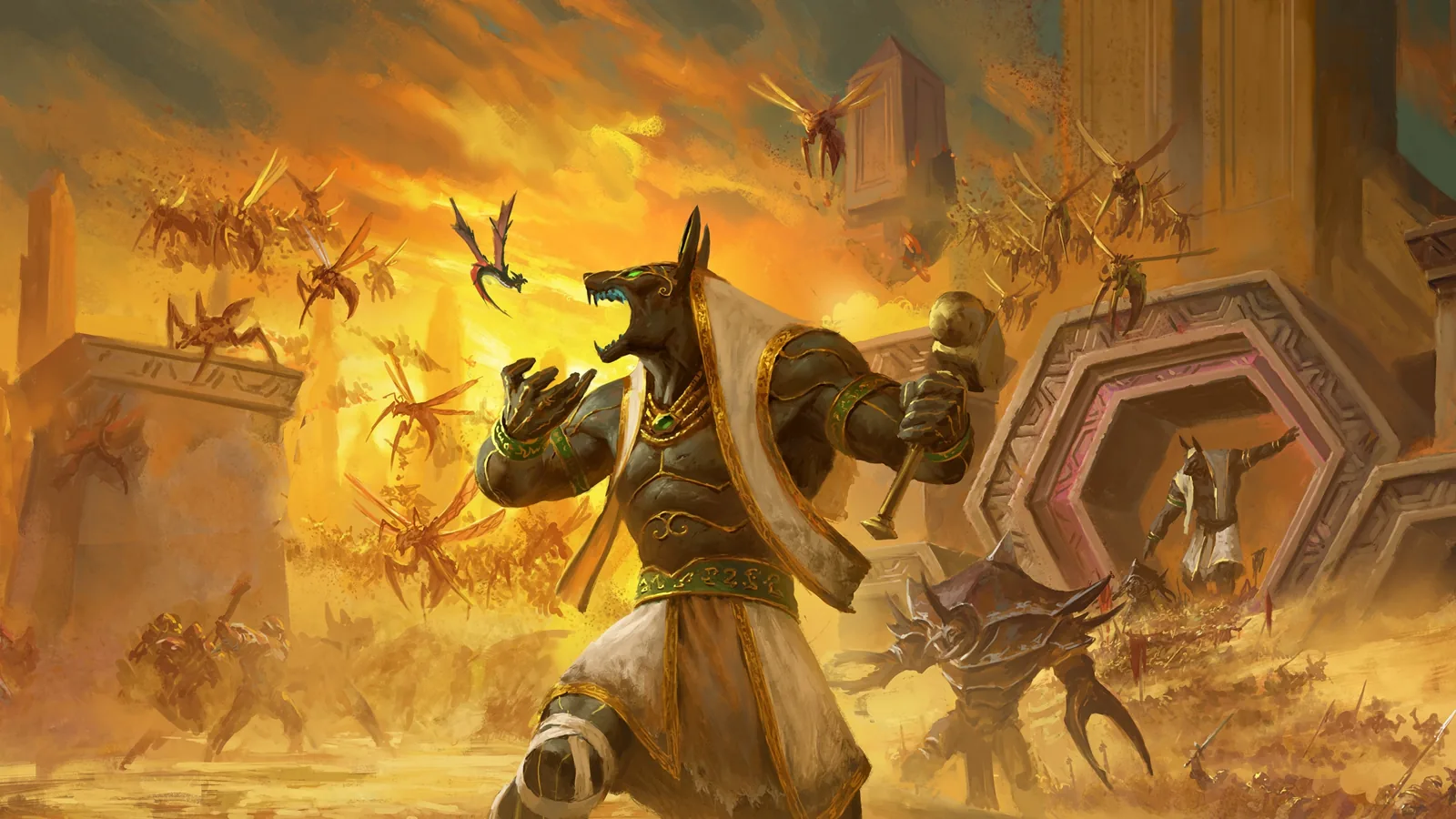 Painted key art: Anubisath and the Gates of Ahn'Qiraj