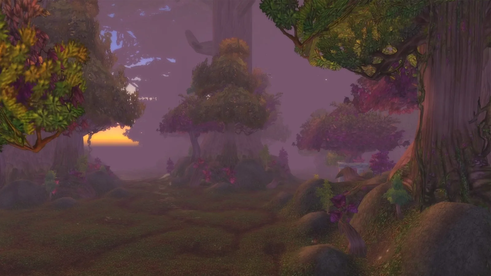 Ashenvale: purple-tinted forest