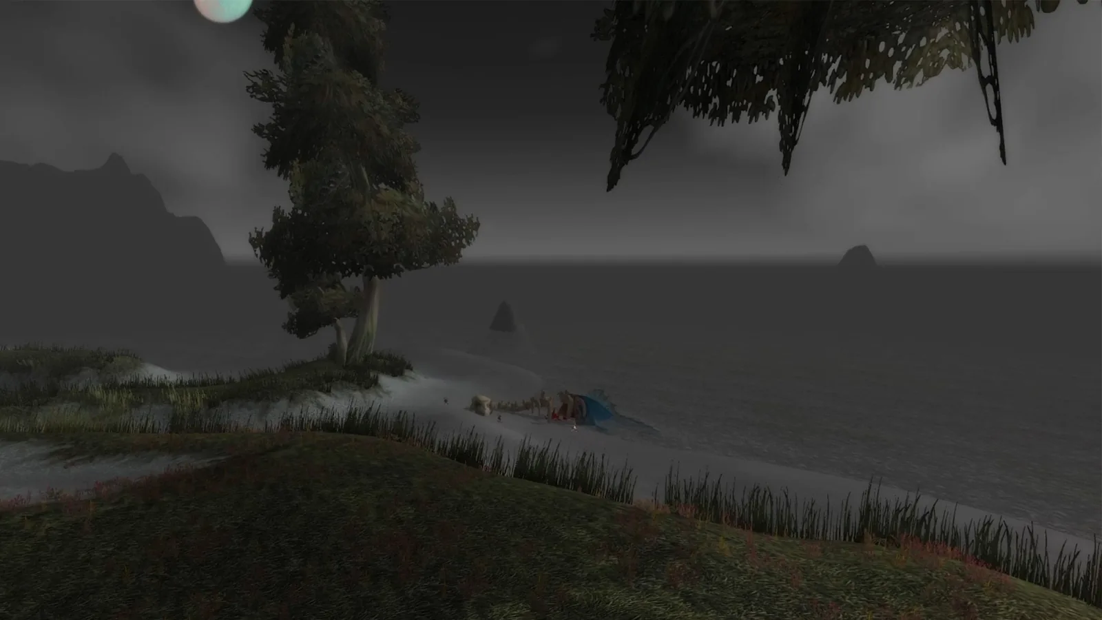 Darkshore: grey shore and tree
