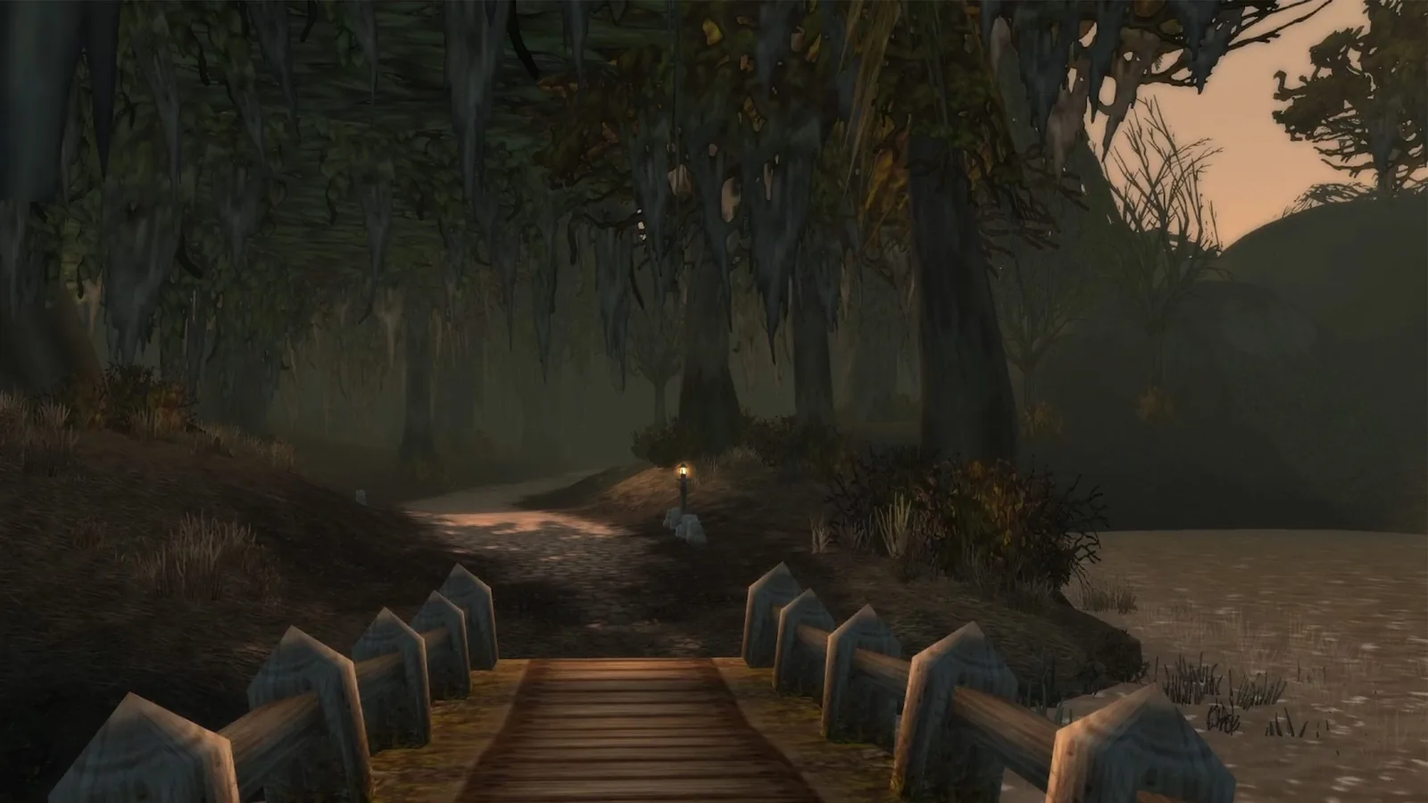 Dustwallow Marsh: wooden boardwalk in a swamp