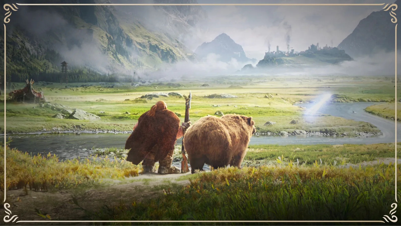 Painted plains with kodo and rider