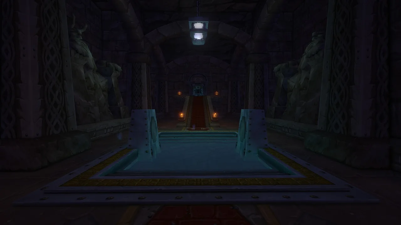 Hall of Thanes: dark hall with pool