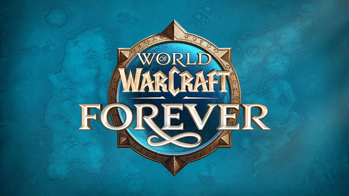 WoW Forever logo on blue