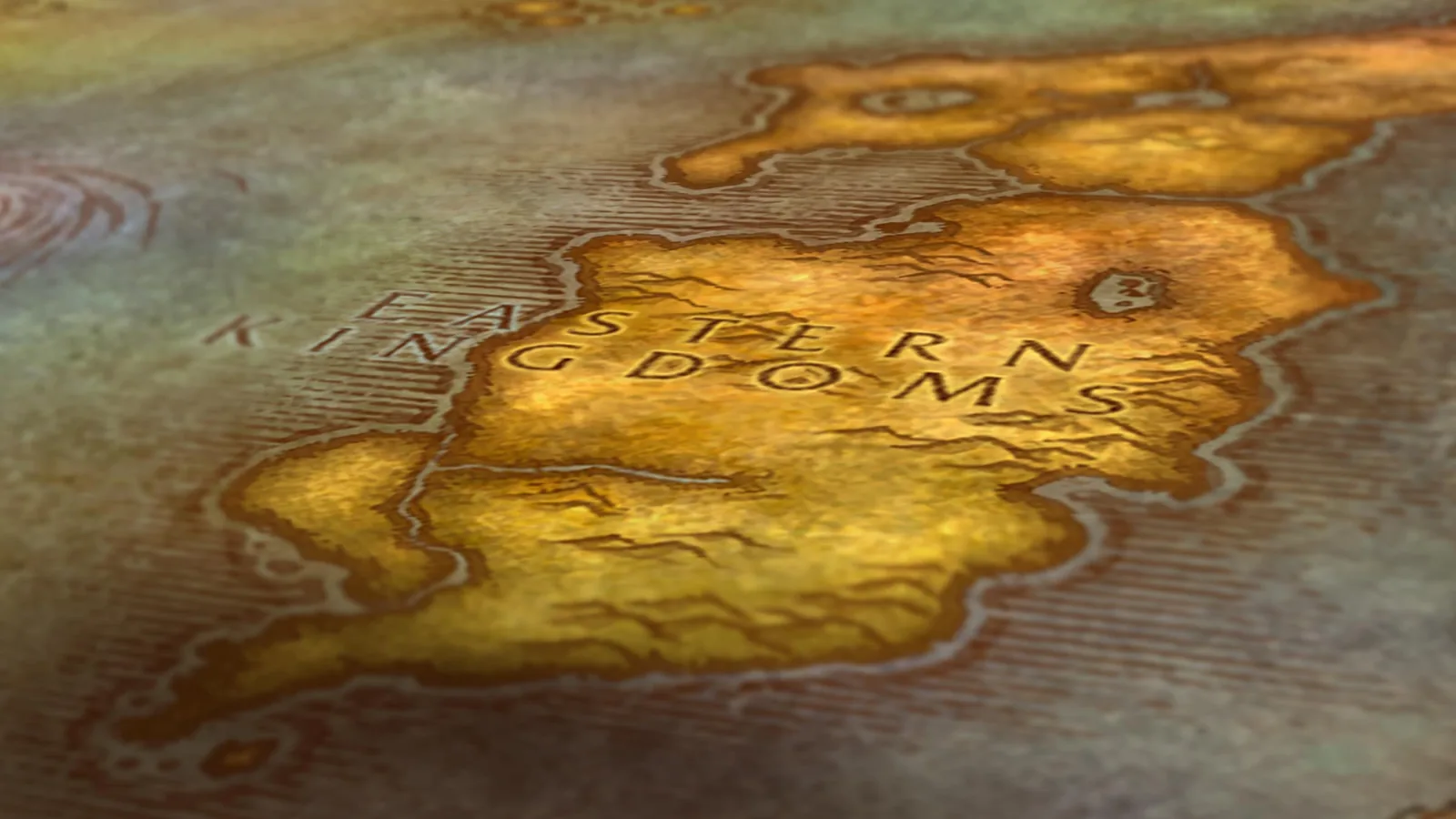 Old parchment world map close-up