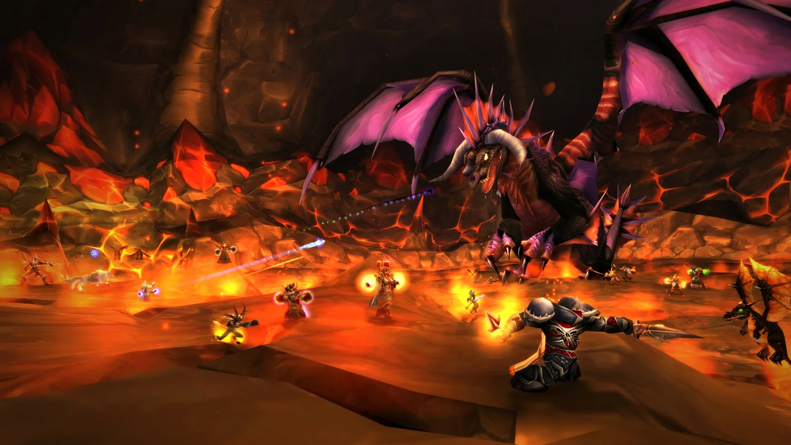Onyxia breathing fire on a raid