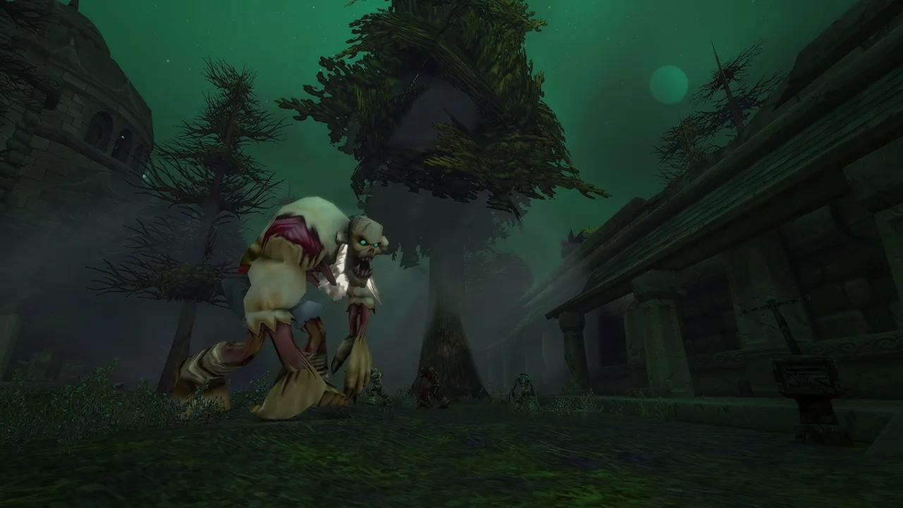 Ruins of Lordaeron: plague creature in green fog