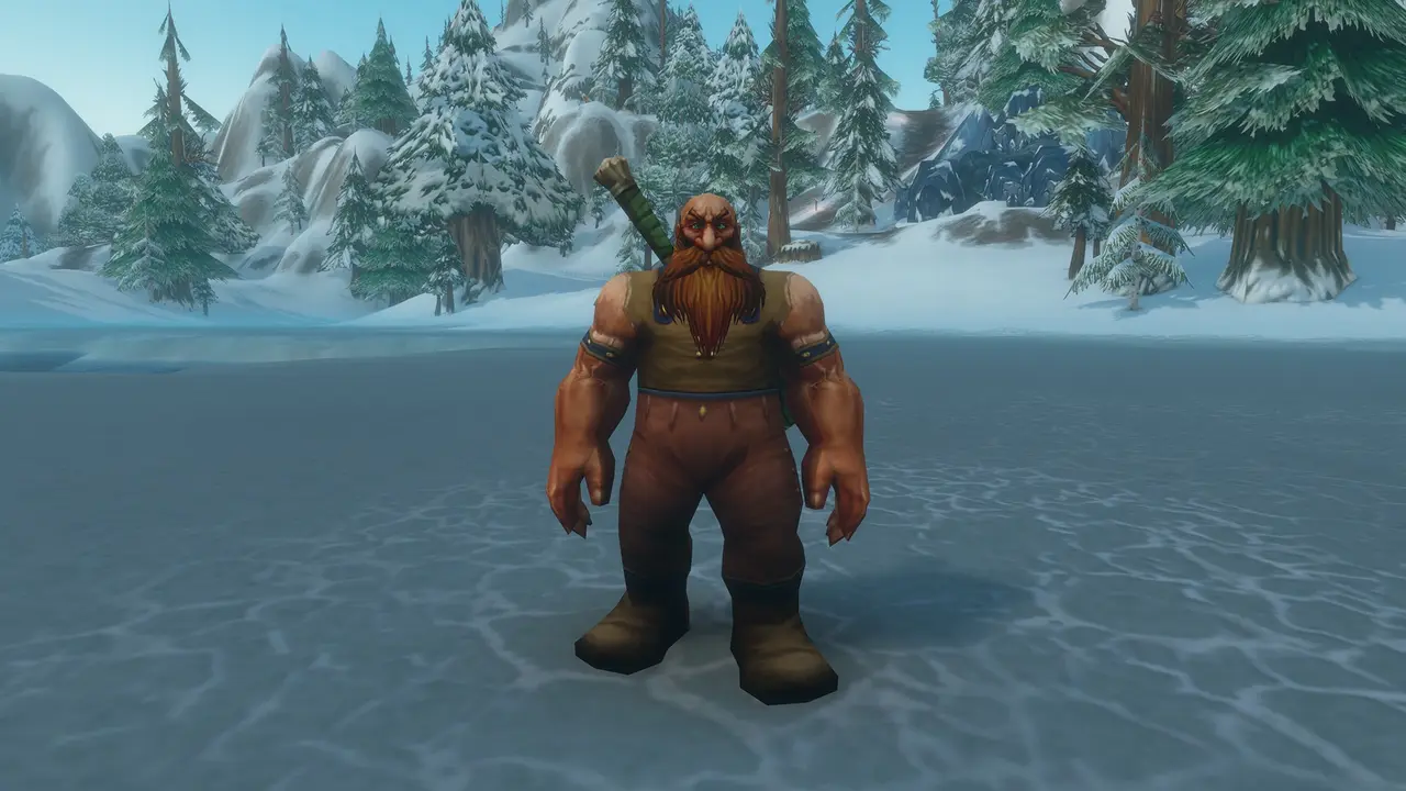 Official WoW Forever image: in-game screenshot: dwarf character in snow