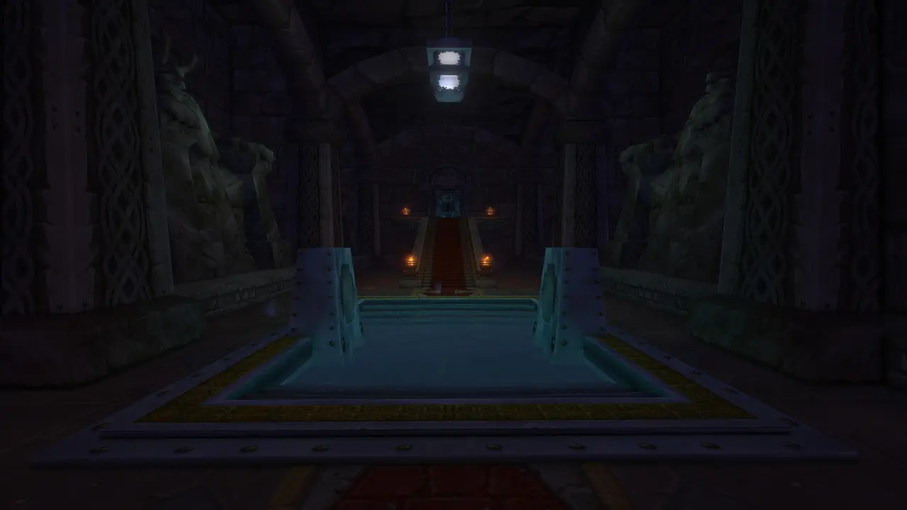 Official WoW Forever image: dungeon interior corridor screenshot