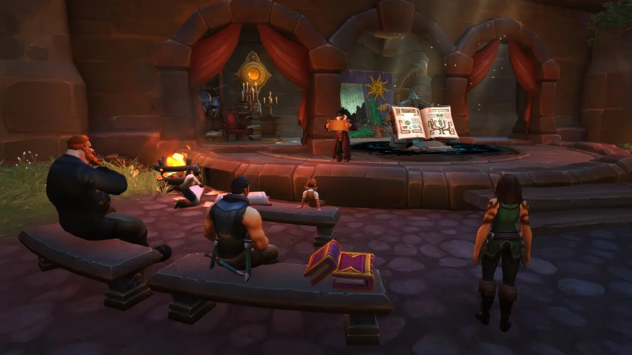 Tavern interior with characters