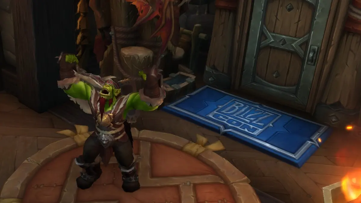Official WoW Forever image: character in house interior with book