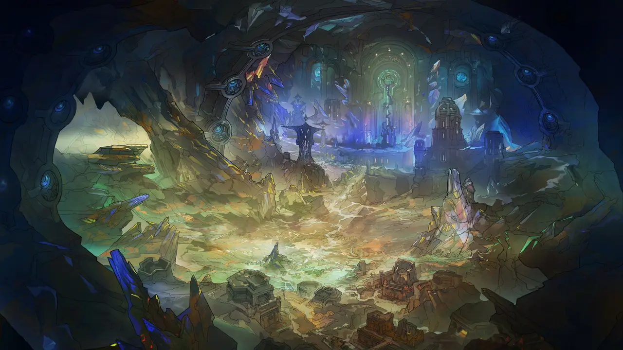 Official WoW Forever image: painted cavern/underground key art header