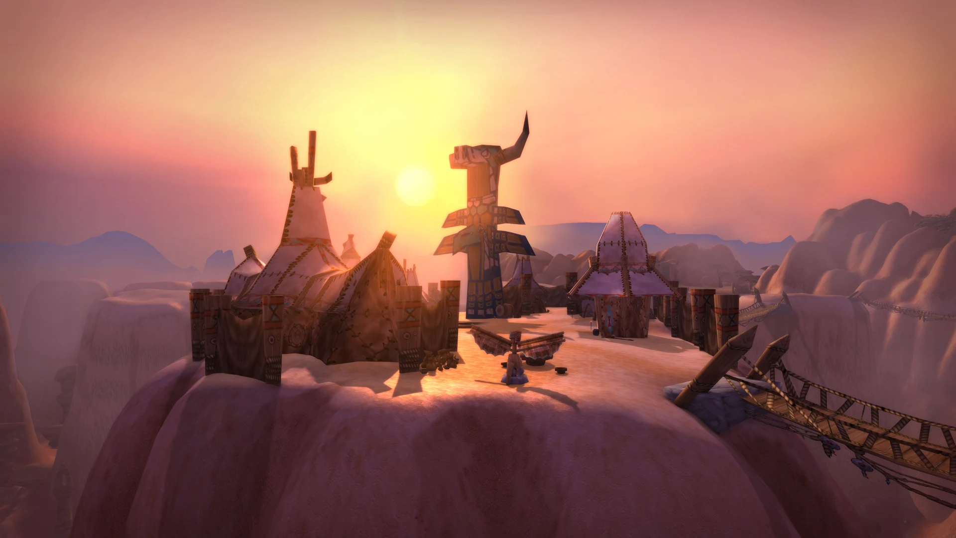 Thousand Needles: Freewind Post on a mesa at sunset