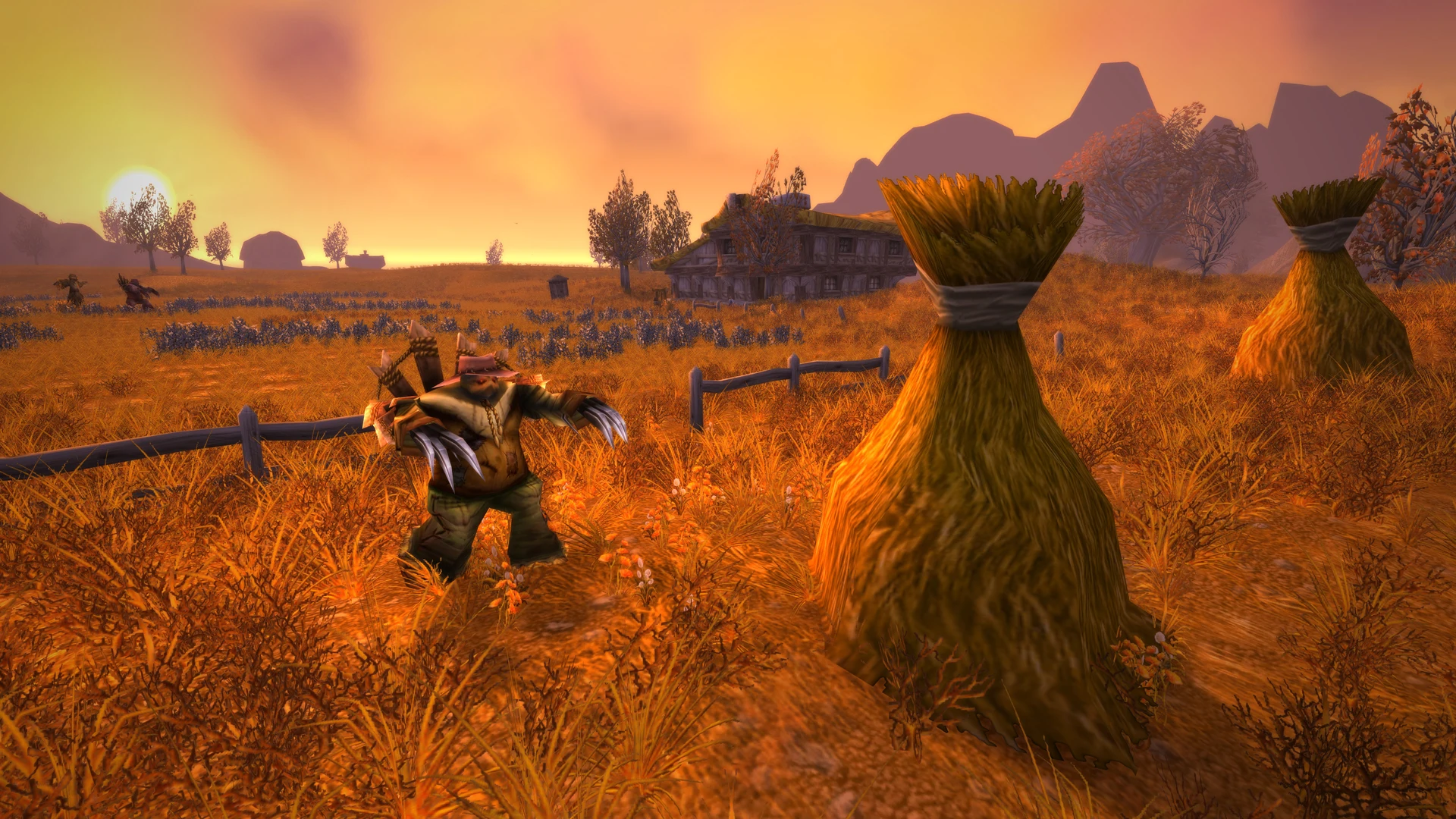 Westfall farmland with haystacks