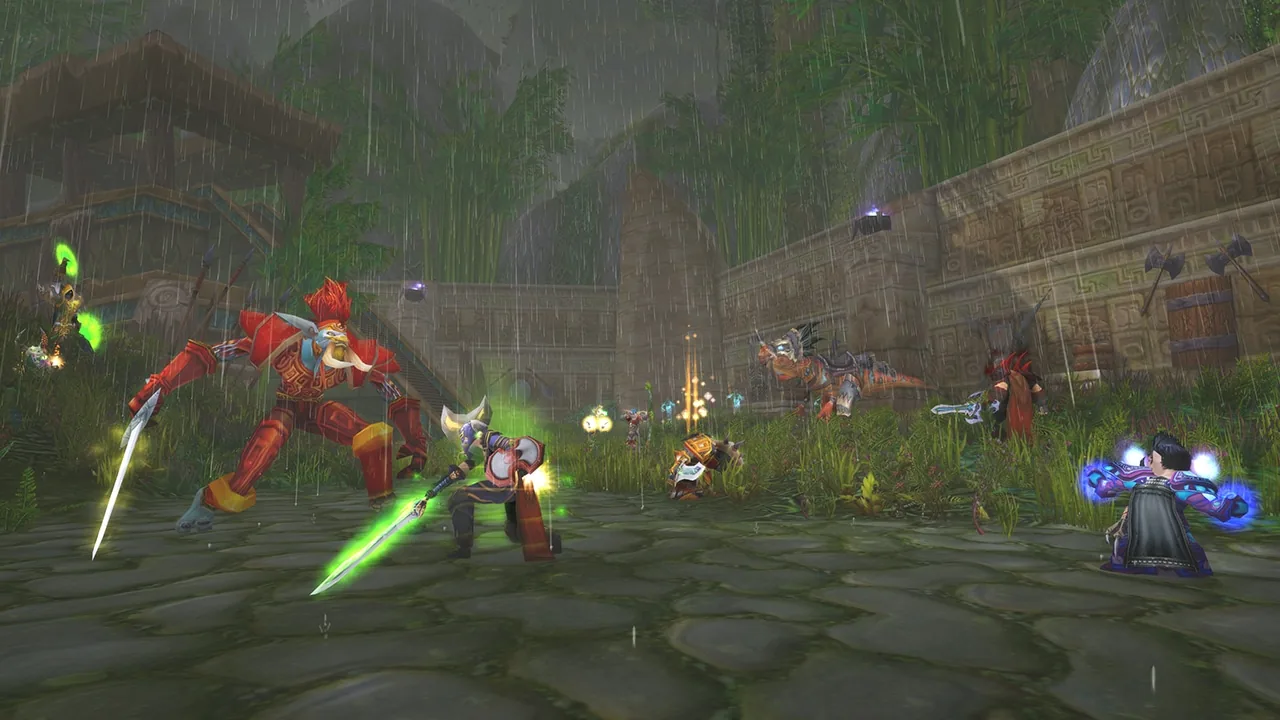 Players fighting in Zul'Gurub ruins